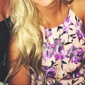 Dainty Hooligan purple floral romper